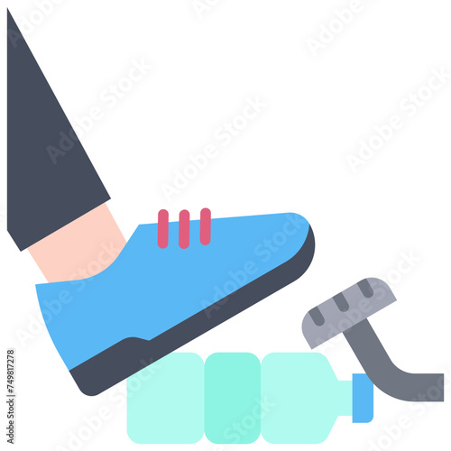Obstruction in pedal icon, car accident and safety related vector illustration