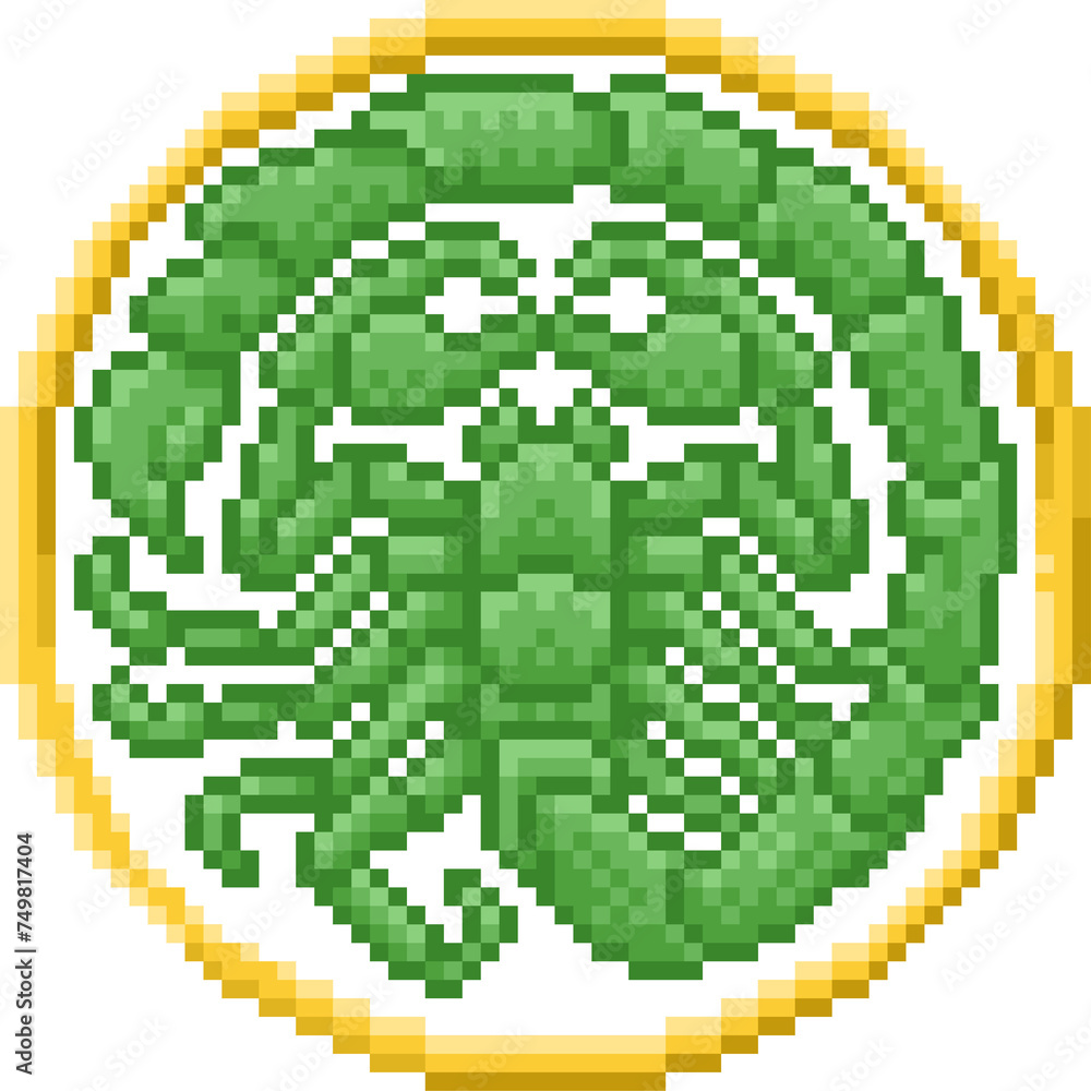Fototapeta premium Zodiac Horoscope Astrology Scorpio Pixel Art Sign