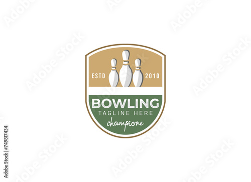 Modern Professional Isolated Sports Badge Logo, Bowling Club Association. Bowling club logo