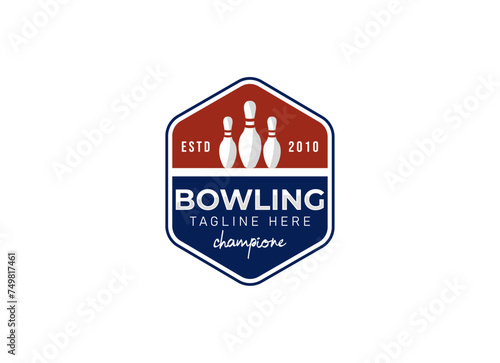 Modern Professional Isolated Sports Badge Logo, Bowling Club Association. Bowling club logo