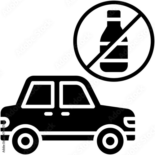 No drink driving icon, car accident and safety related vector illustration