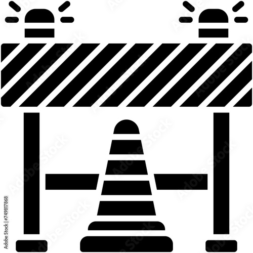 Road barriers icon, car accident and safety related vector illustration
