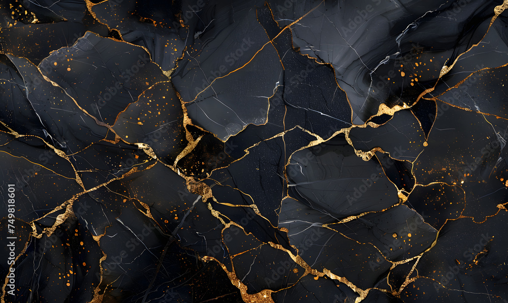 Texture of Black Marble with Gold Veins,Generative AI Texture of Black Marble with Gold Veins,Generative AI