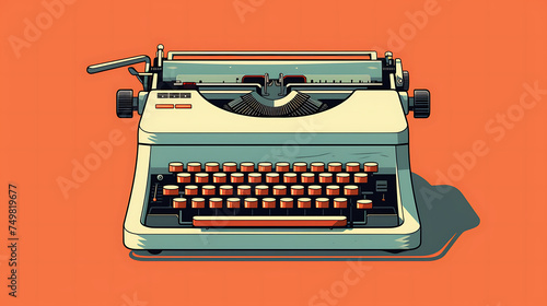 A vector graphic of a vintage typewriter.
