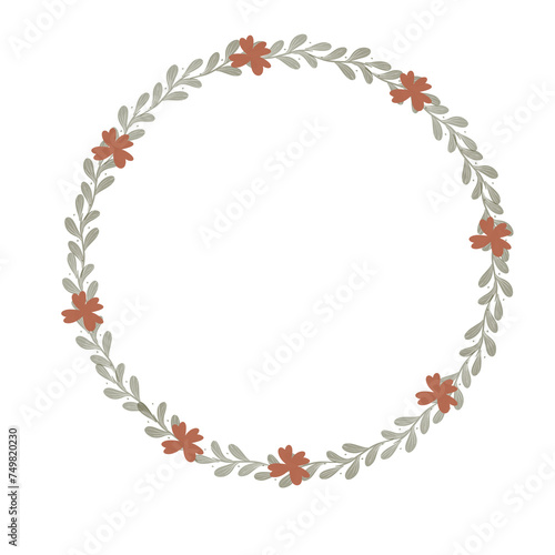 Hand drawn floral frames with flowers. Wreath. Elegant logo template. Vector illustration for labels, branding business identity, wedding invitation