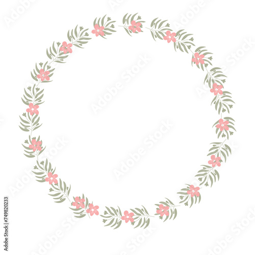 Hand drawn floral frames with flowers. Wreath. Elegant logo template. Vector illustration for labels, branding business identity, wedding invitation