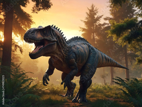 Dinosaur, prehistoric animals and wildlife background, wallpaper, t rex predator