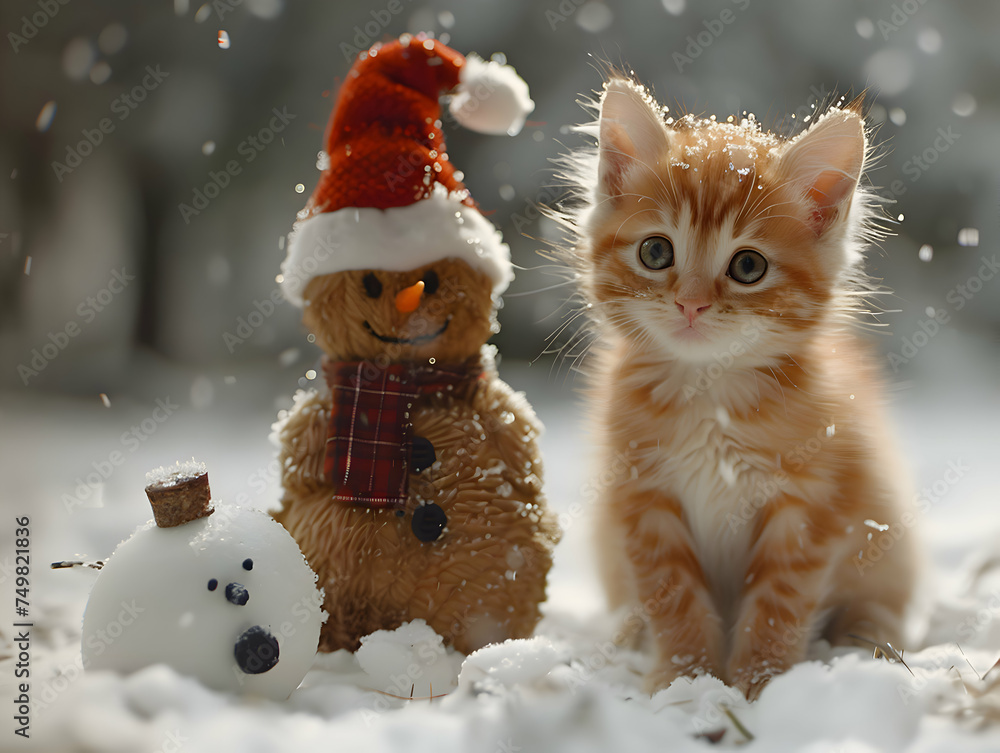 Christmas holiday kitten Christmas holiday kitten