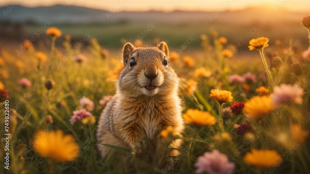 Fototapeta premium squirrel on a meadow