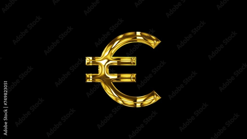 luxury gold euro currency symbol animation for logo intro outro black screen luxury gold euro currency symbol animation for logo intro outro black screen