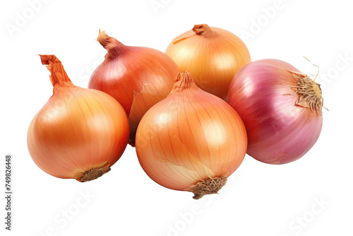 Group of Onions Arranged in a Row. A collection of onions placed side by side on a surface. The onions are varying in size and color, showcasing their natural texture and shape.