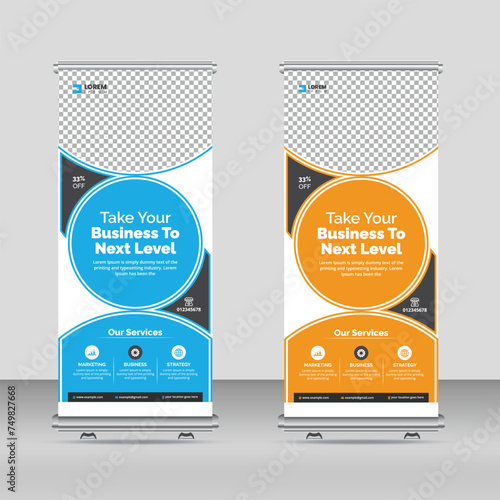 corporate roll up banner design template for a business photo