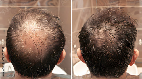 before after photos of hair transplant result of a man photo