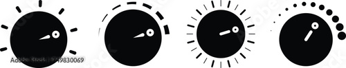 Volume controller icon set. sound controller sign.