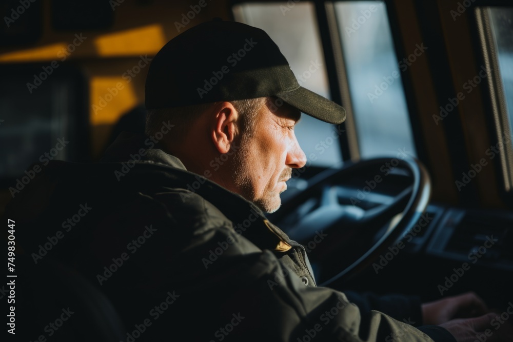 Logistic center cargo trucks transportation shipping lorry delivery freight road. Portrait man driver driving truck car ready travel. Carrier warehouse storage vehicle load shipment delivery transport Logistic center cargo trucks transportation shipping lorry delivery freight road. Portrait man driver driving truck car ready travel. Carrier warehouse storage vehicle load shipment delivery transport