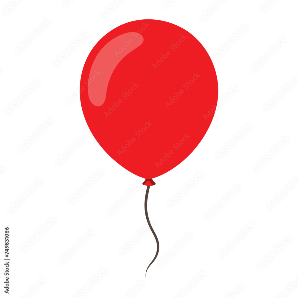 Red Balloon Illustration on White Background Red Balloon Illustration on White Background