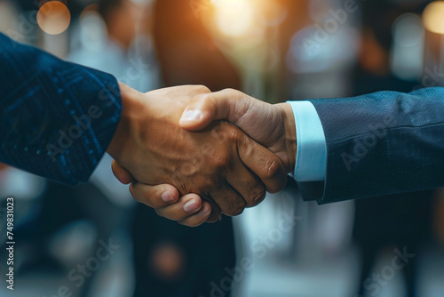 the hands of business people shaking hands, agreeing to work together, 3D rendering photo
