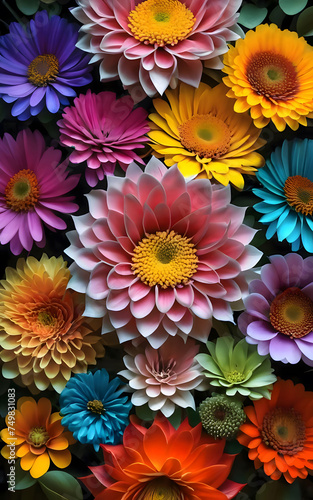 Colorful Flowers In The Background