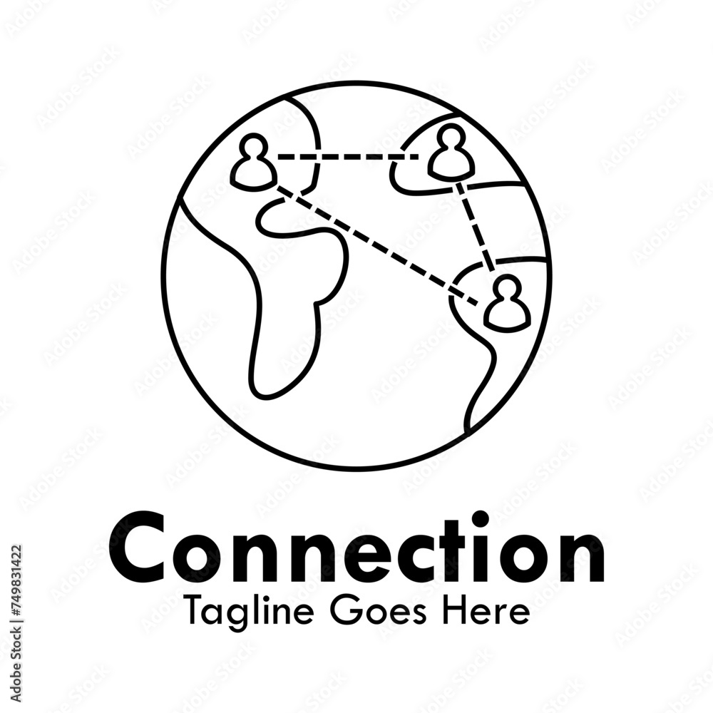 Connected design logo template illustration