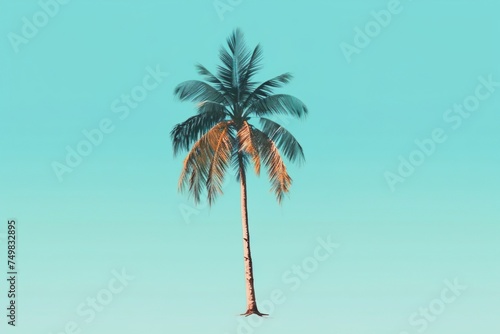 Palm Tree and Umbrella in a Circle photo