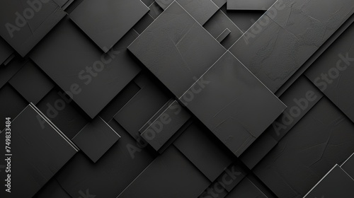 Black background of abstract geometric shapes.