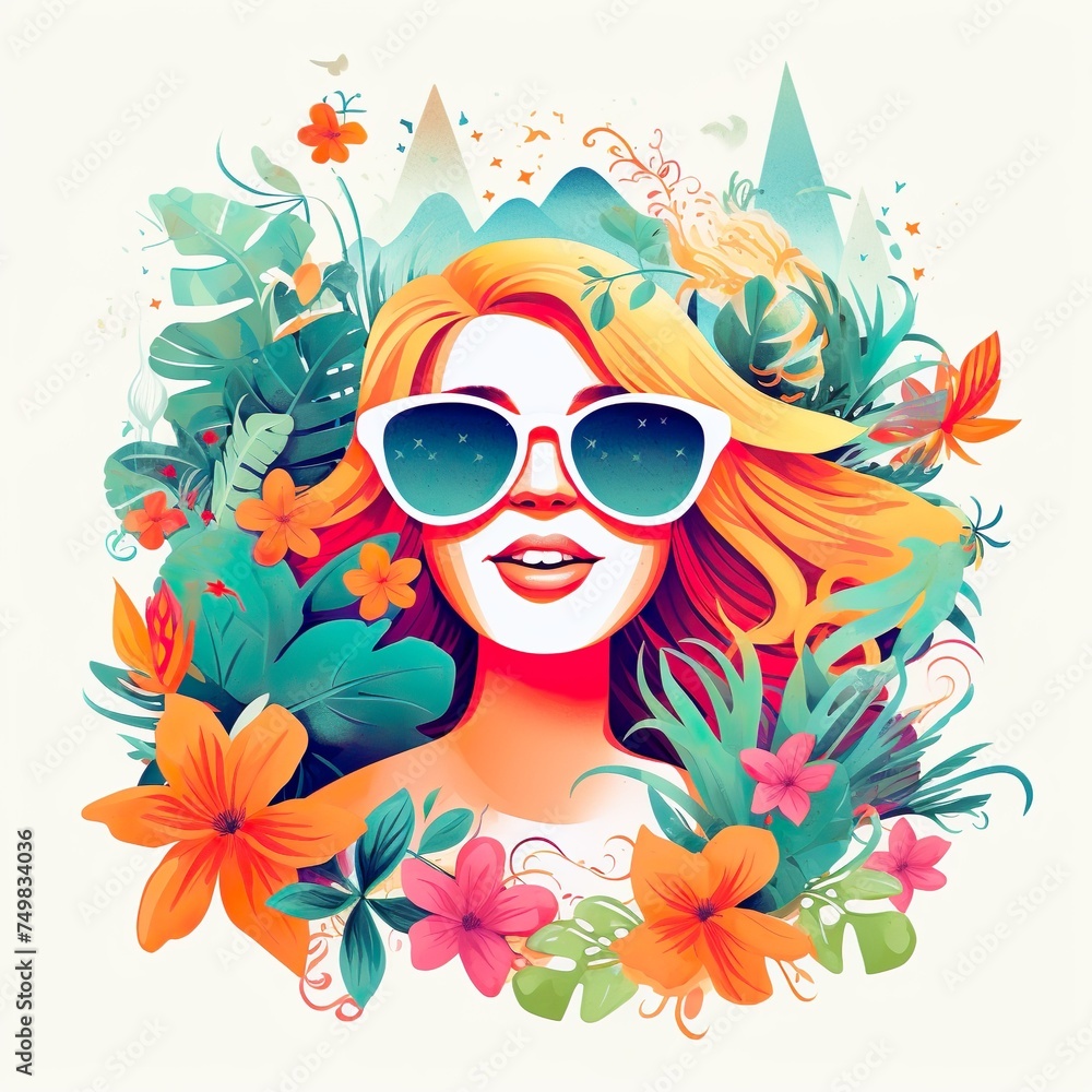 A vibrant and colorful summer illustration