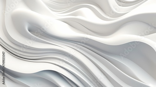 3D rendering of white swirl on white background
