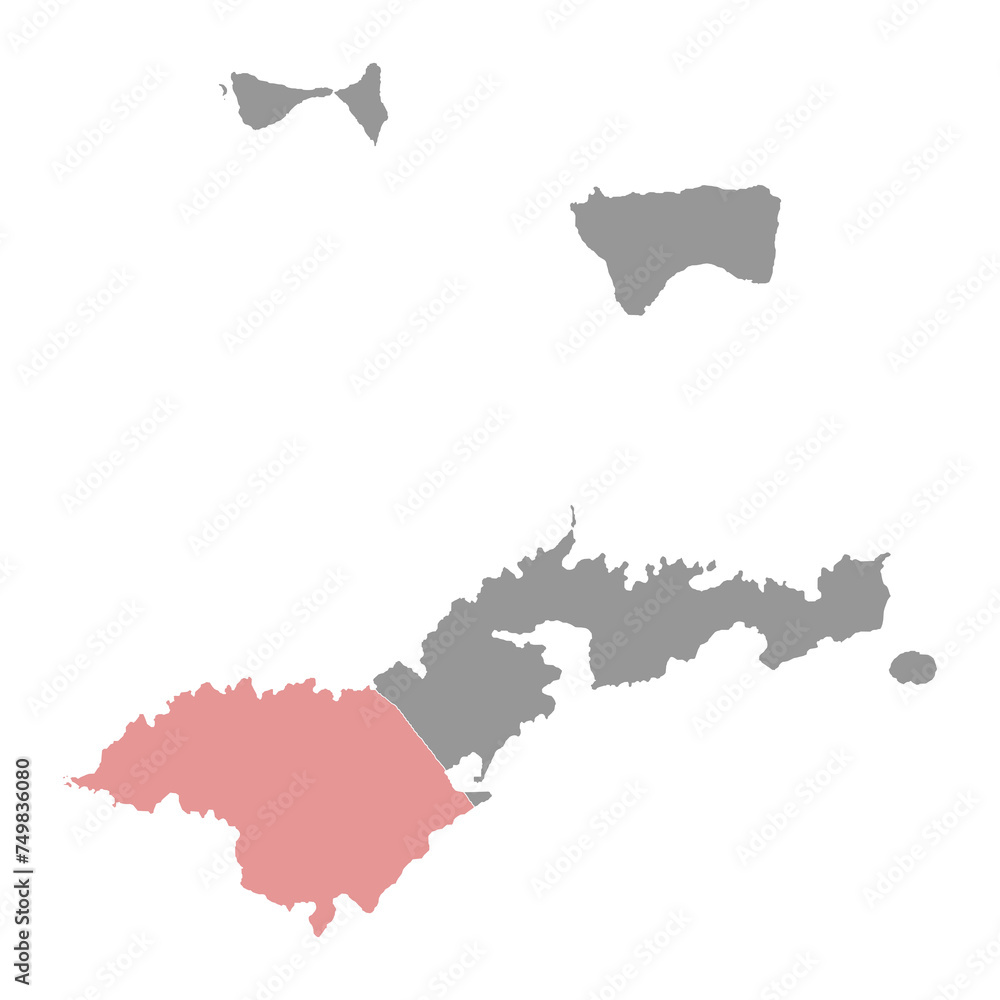 Western District map, administrative division of American Samoa. Vector illustration.