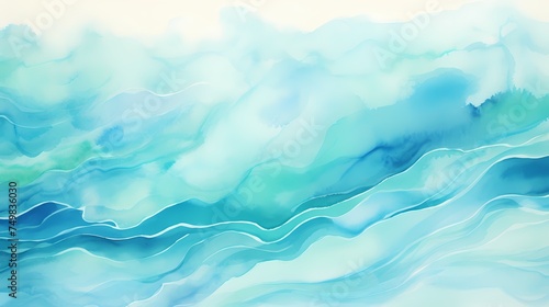watercolor abstract background in the style of dark aquamarine and azure © Michel 