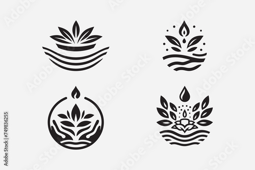 The editable Daun logo is very simple and suitable for SPA and reflexology companies