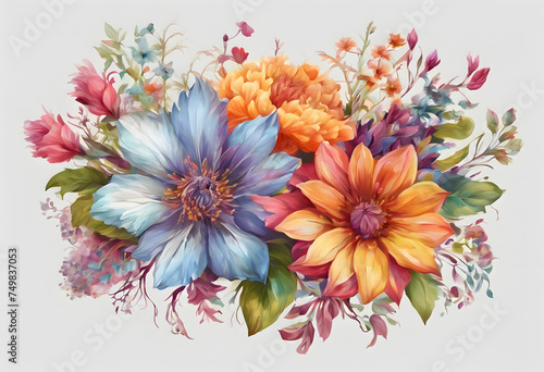 Isolated floral motif on light background.