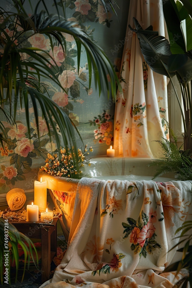 aromatherapy spa of serene beauty in a candlelit oasis