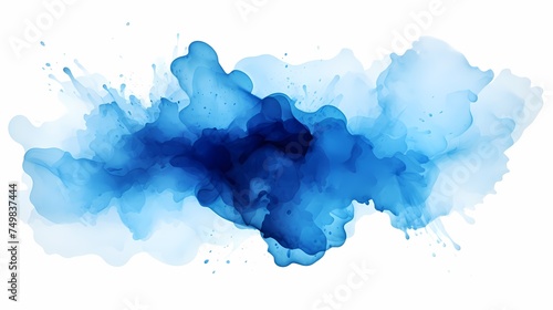 Beautiful blue blot of watercolor