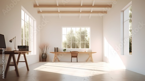 bright minimalist home interior white walls