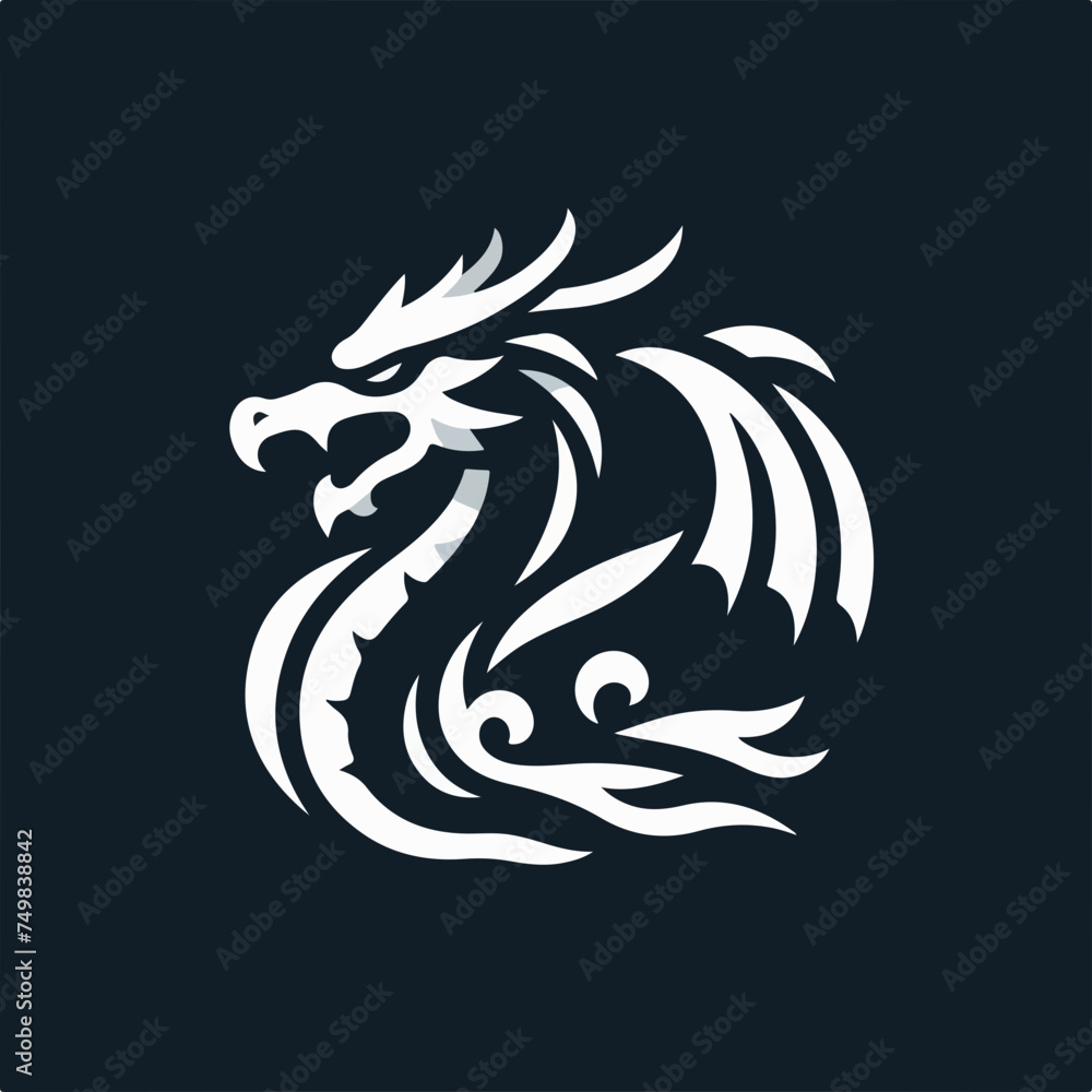 Dragon Logo icon sticker.