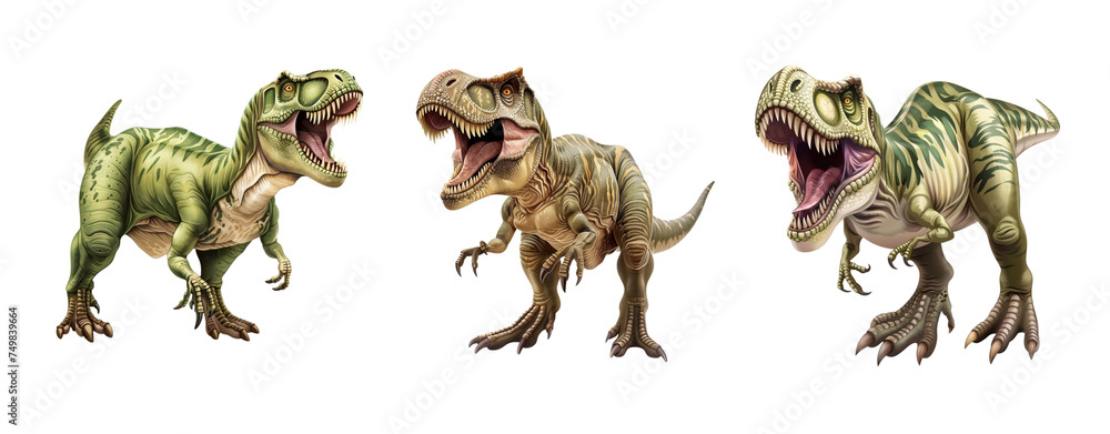 Naklejka premium Isolated png tyrannosaurus rex element, die-cut t-rex, die-cut tyrannosaurus rex, dinosaur element, dinosaurs element, t-rex element