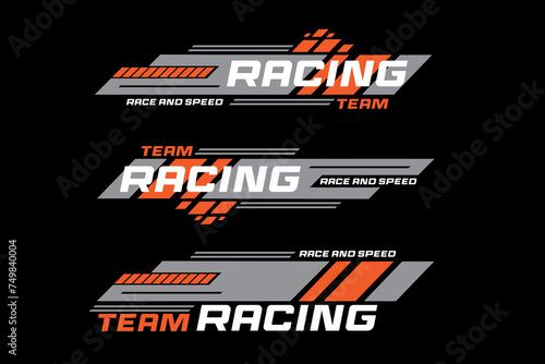Sport racing stripes car stickers. modification body speed and drift vinyl decal for car bike and truck. Vector race car stickers isolated set