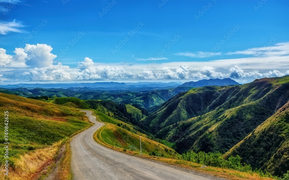Landscape road paved road Rural Roadside View Mountain