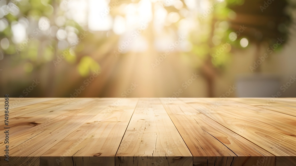 Old wood table with blurred concrete block wall in dark room background. Old wood table with blurred concrete block wall in dark room background.