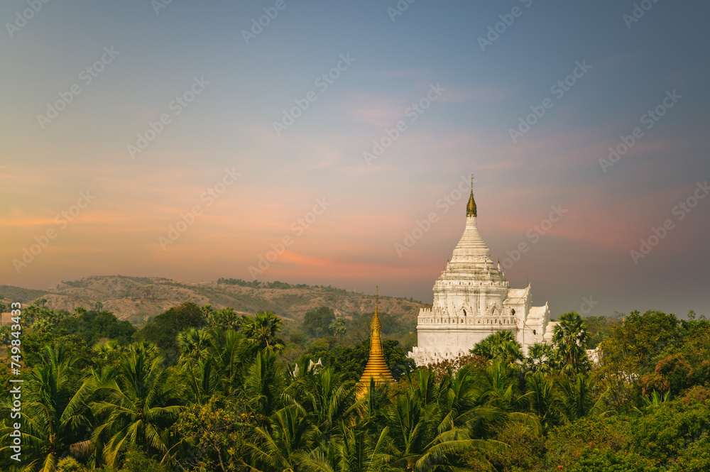 Hsinbyume pagoda, aka Myatheindan pagoda, located in Mingun, Burma Myanmar