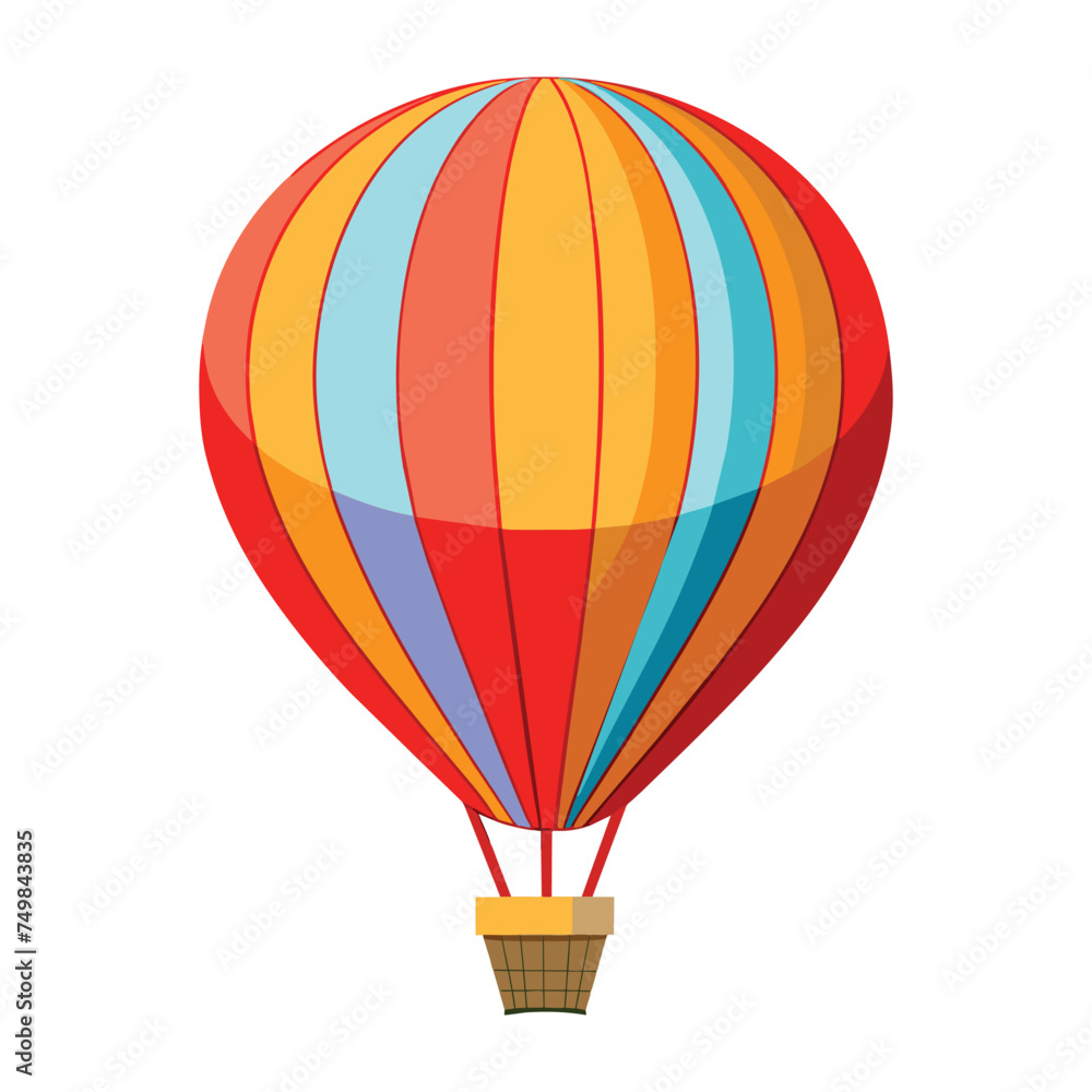 Naklejka premium Hot Air Balloon Illustration on White Background