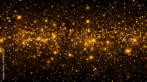 Abstract Golden Bokeh Effects for Festive Celebration shine sparkle Background. © M.IVA