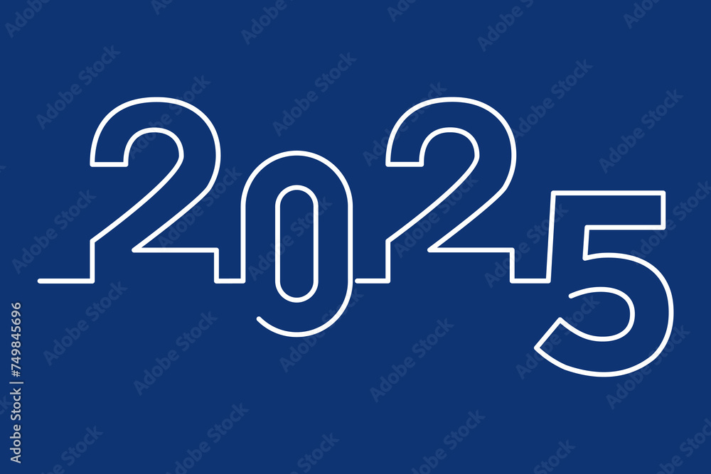 2025 happy new year, trendy new year 2025 white or blue background design template icon vector 2025 happy new year, trendy new year 2025 white or blue background design template icon vector