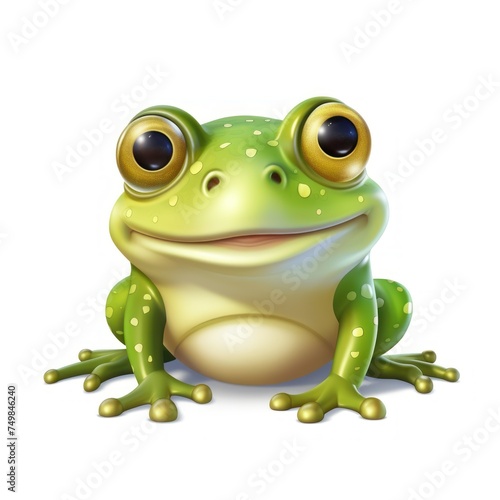 Cute frog cartoon illustration isolated on white background, colored image, vector illustration