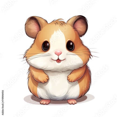 Cute hamster cartoon illustration isolated on white background  colored image  vector illustration