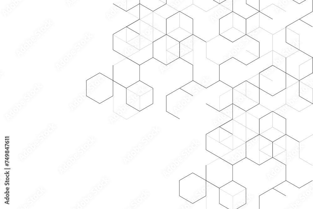 Abstract black isometric blocks for banner template or header