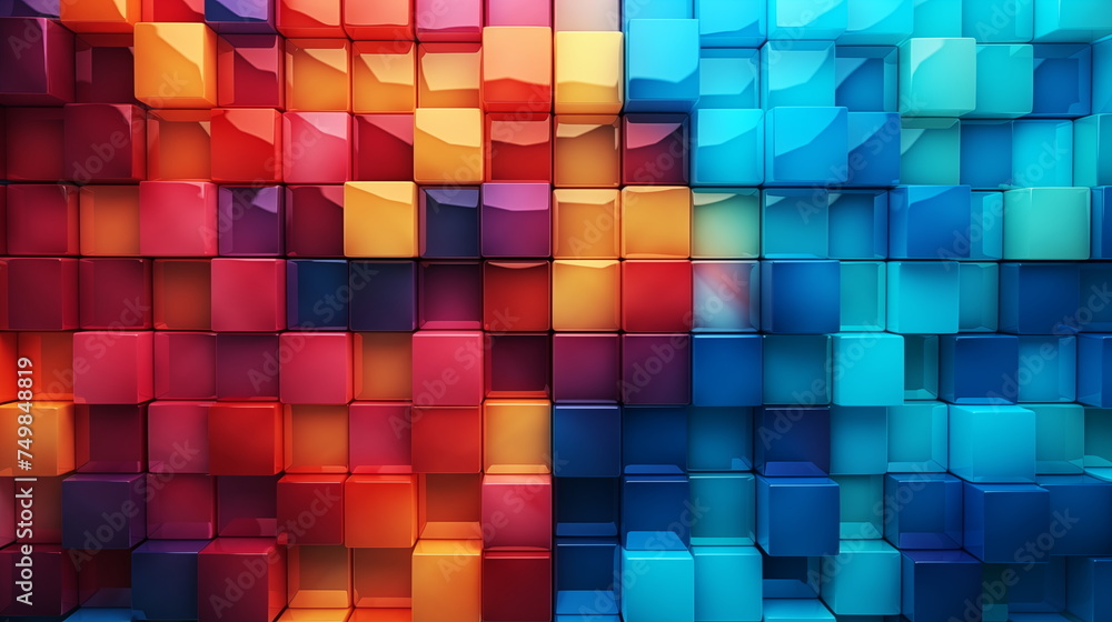 colorful cube background and wallpaper, modern square geometric style background