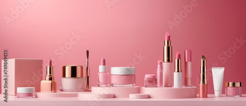 Set of cosmetics mockup banner background c © Tri Endah Wanito