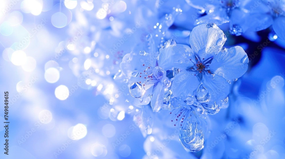 a close up of a bunch of flowers with drops of water on the petals and the petals on the petals. a close up of a bunch of flowers with drops of water on the petals and the petals on the petals.