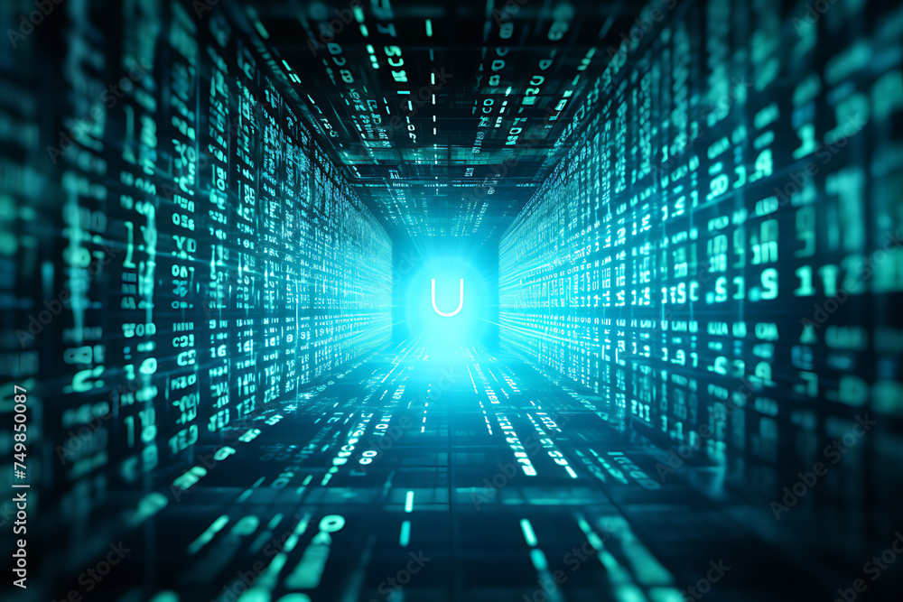digitization of the city concept of the future, binary number digitization of the city concept of the future, binary number
